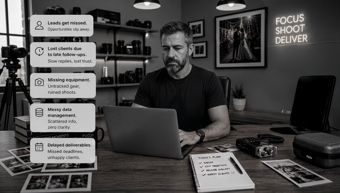 Customer before using the system — frustrated and overwhelmed